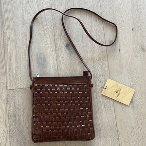 Chic Brown Woven Shoulder Bag